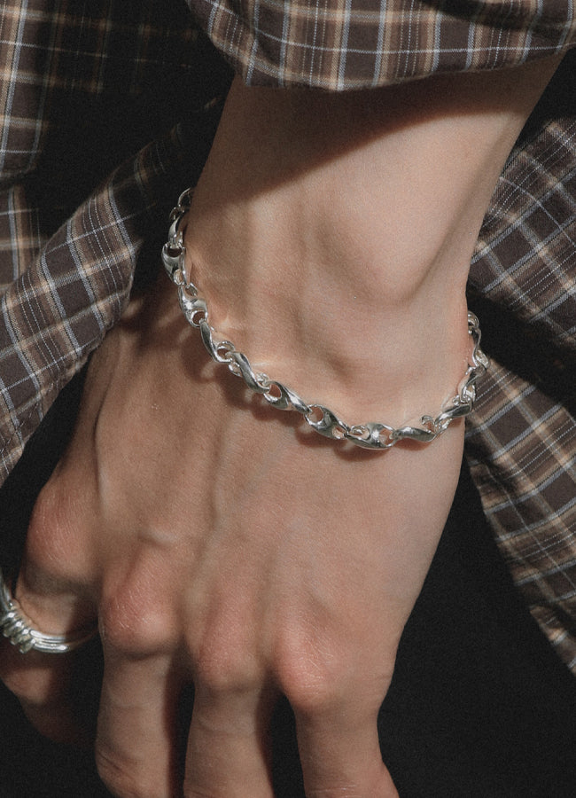 アクセサリー WhooseA silver925WideChainBracelet プランプチェーンブレスレット (シルバー925) Teilen ユニセックス