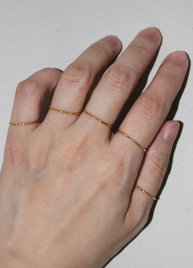 【国内発送】ファセットシェイプ バンドリング/18KGV or SV925 Crystal Facet Ring