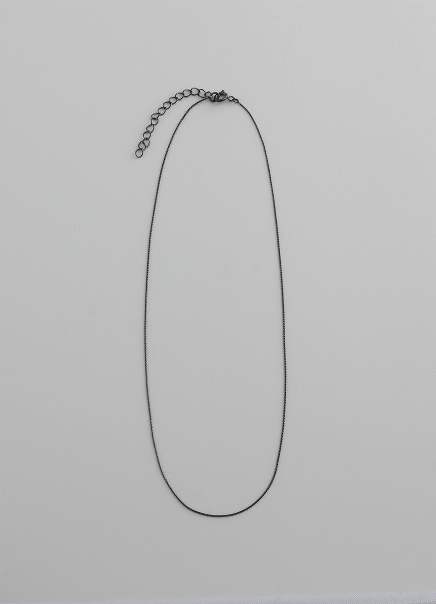 ロープシンチェーンネックレス (シルバー925/20KGP) (ブラック) Teilen