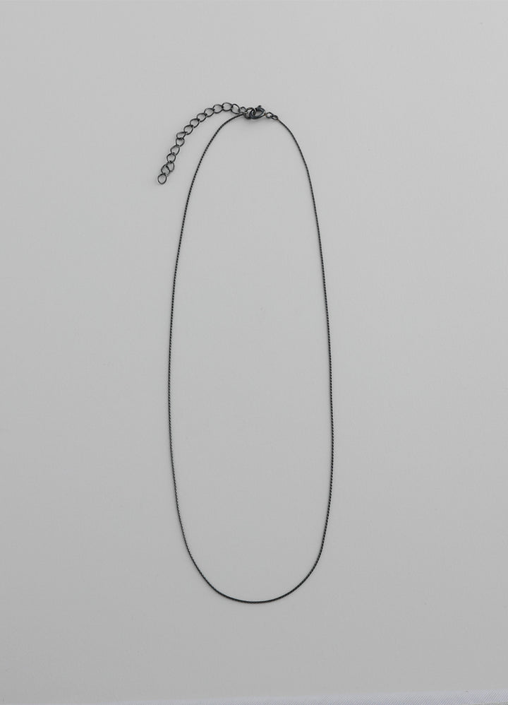 ロープシンチェーンネックレス (シルバー925/20KGP) (ブラック) Teilen