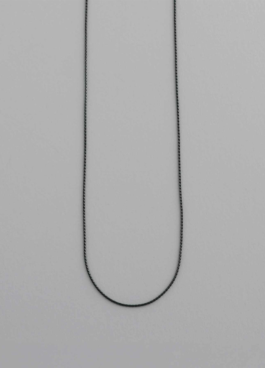 ロープシンチェーンネックレス (シルバー925/20KGP) (ブラック) Teilen