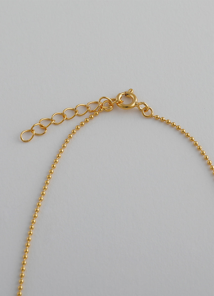ボールシンチェーンネックレス (シルバー925/20KGP) Teilen