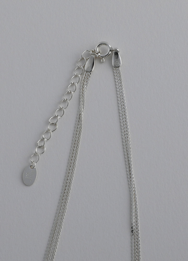 スネークチェーン3連ネックレス (SV) Teilen