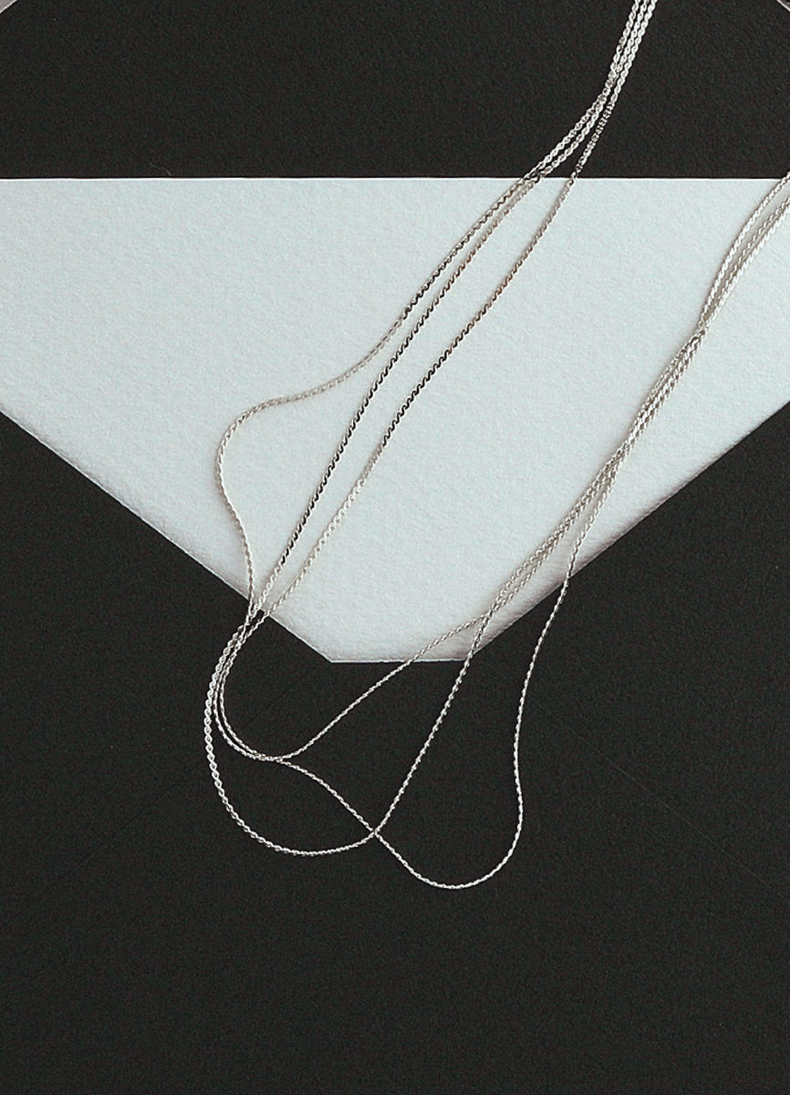 スネークチェーン3連ネックレス (SV) Teilen