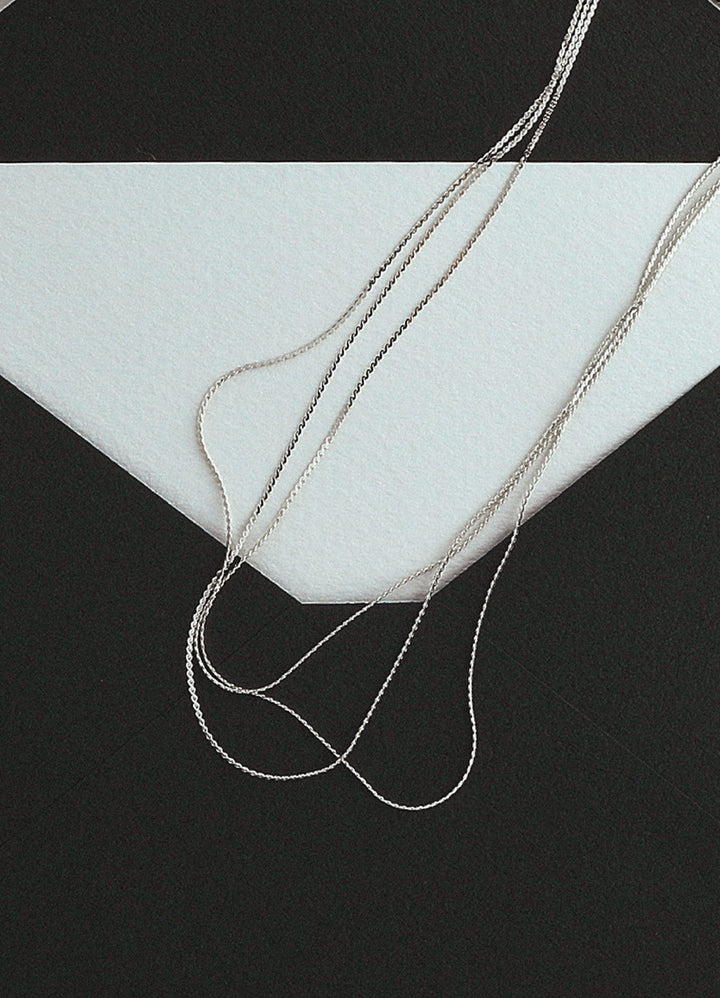 スネークチェーン3連ネックレス (SV) Teilen