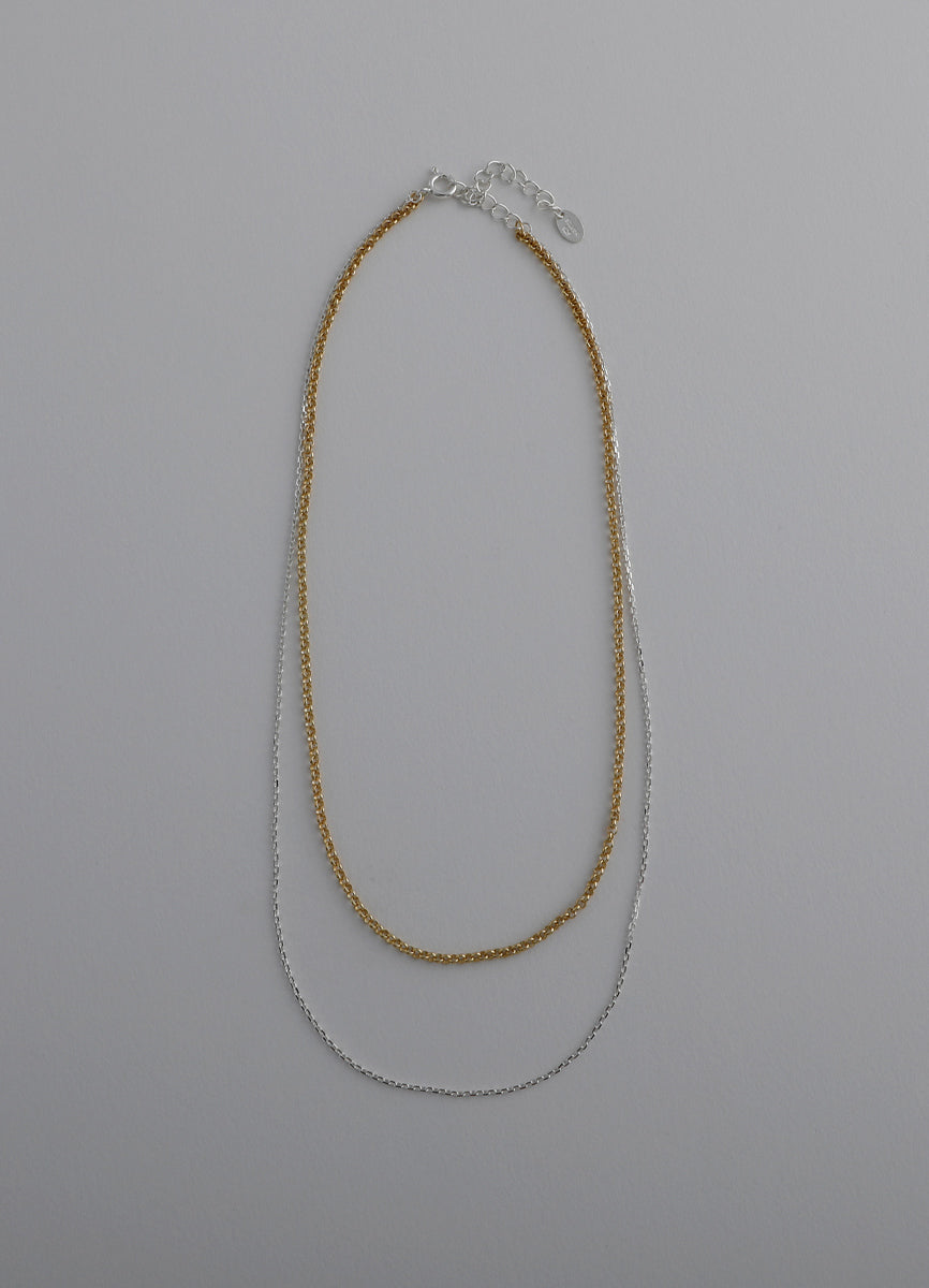 ミックスチェーン連ネックレス (SV16KGP) Teilen