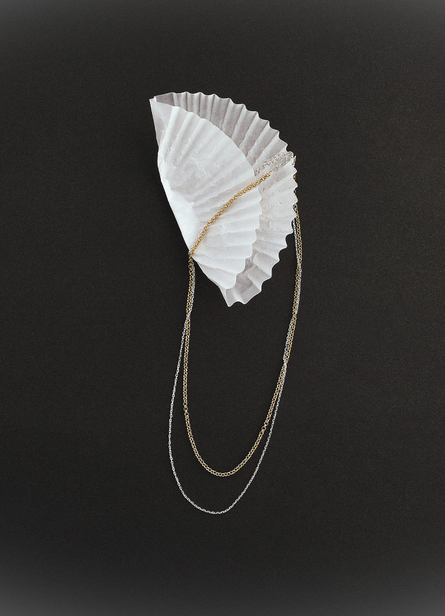 ミックスチェーン連ネックレス (SV16KGP) Teilen