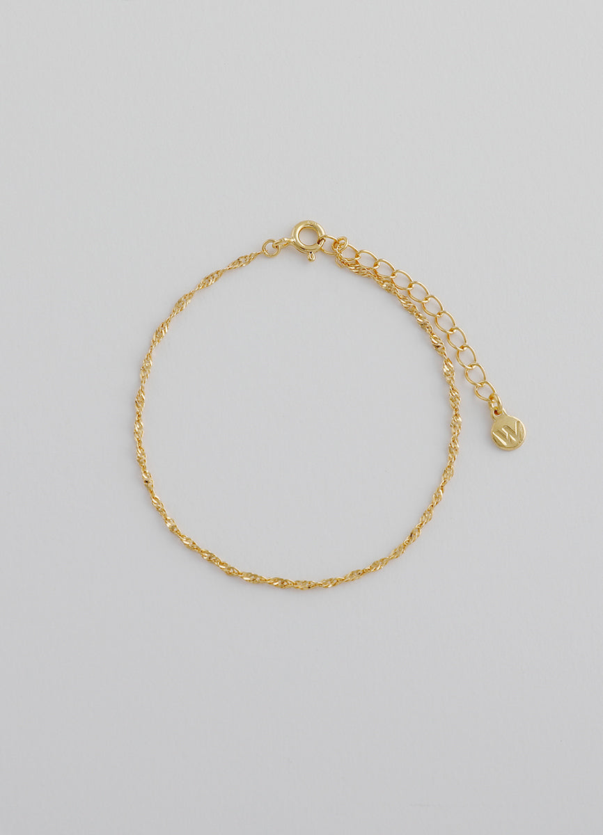 スクリューチェーンブレスレット (シルバー925/24KGP) Teilen