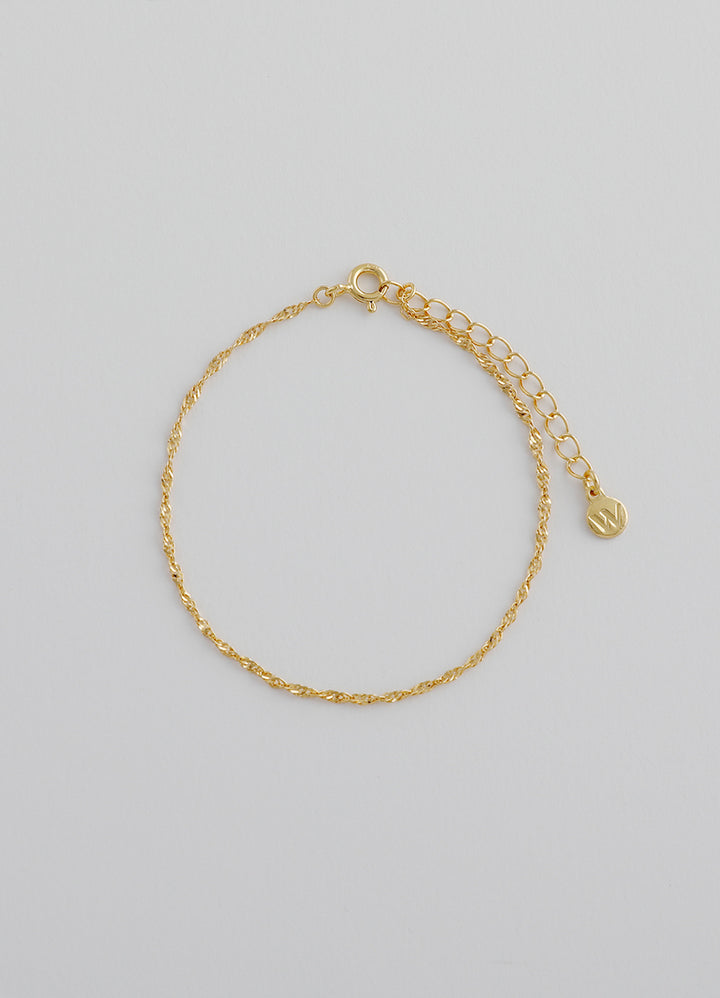スクリューチェーンブレスレット (シルバー925/24KGP) Teilen