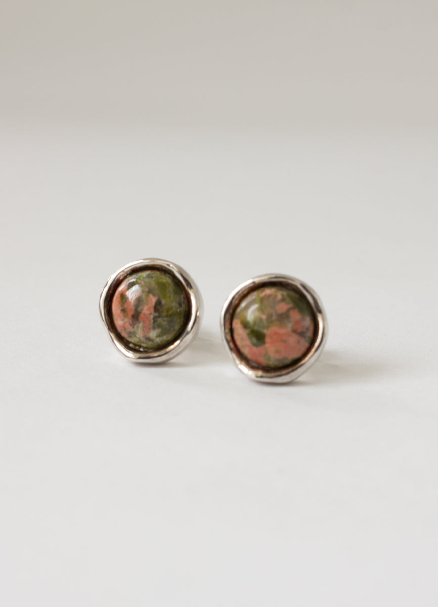 SALE ラウンドジェムストーンピアス (SV) Toii