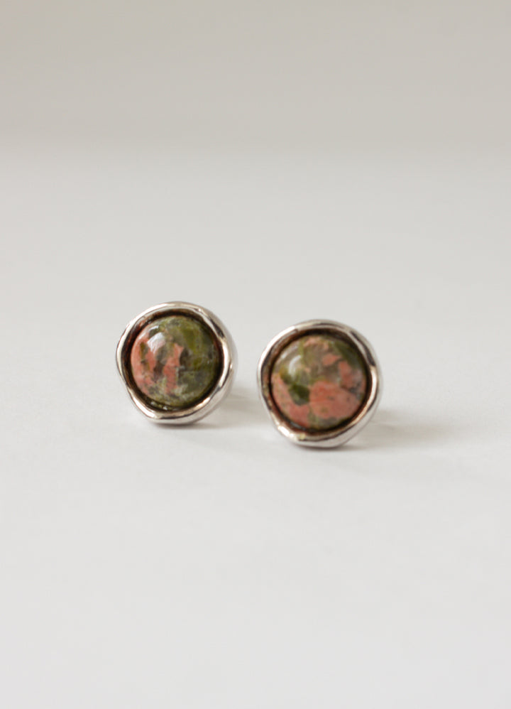 SALE ラウンドジェムストーンピアス (SV) Toii