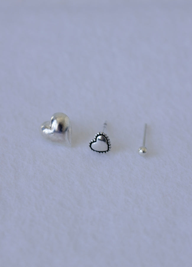 ハートストーンピアスセット（3SET) Teilen