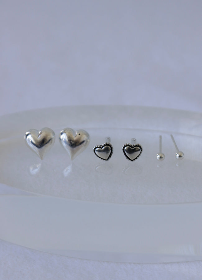 ハートストーンピアスセット（3SET) Teilen