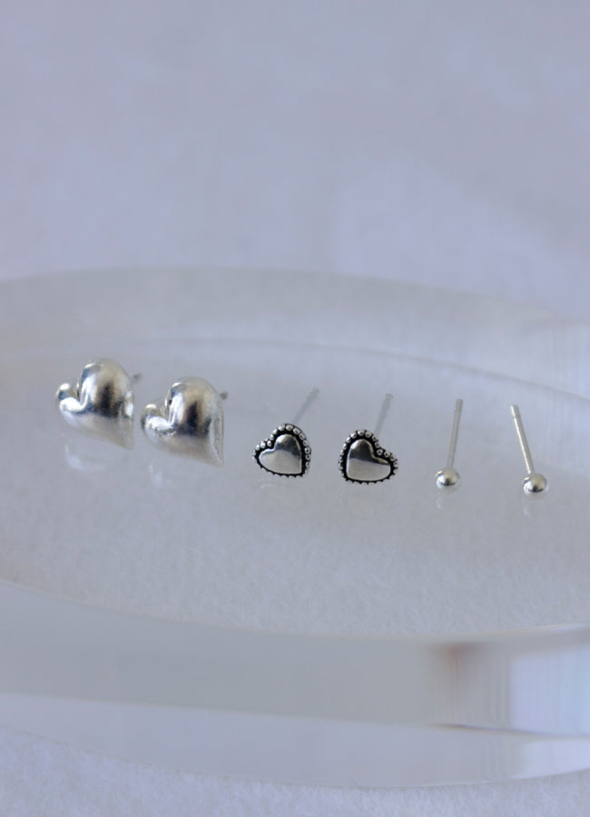ハートストーンピアスセット（3SET) Teilen