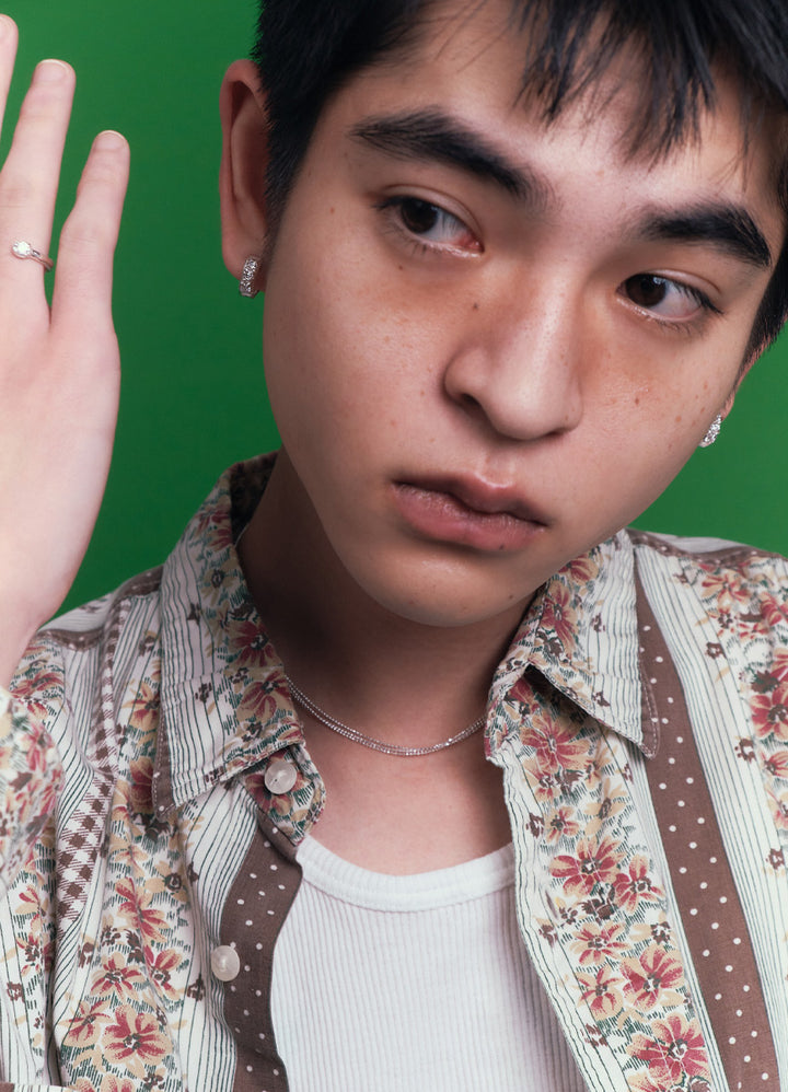 スウェイジルコニアフープピアス(CR.BK) Toii