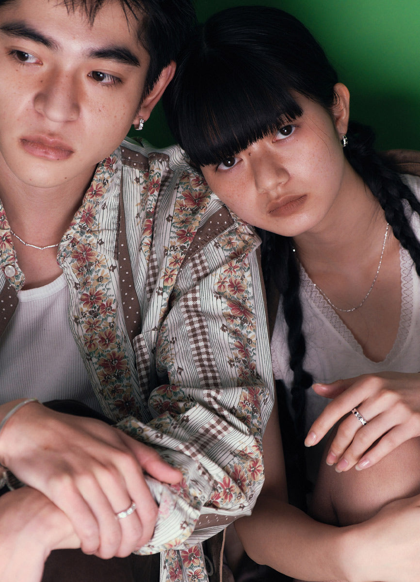 スウェイジルコニアフープピアス(CR.BK) Toii