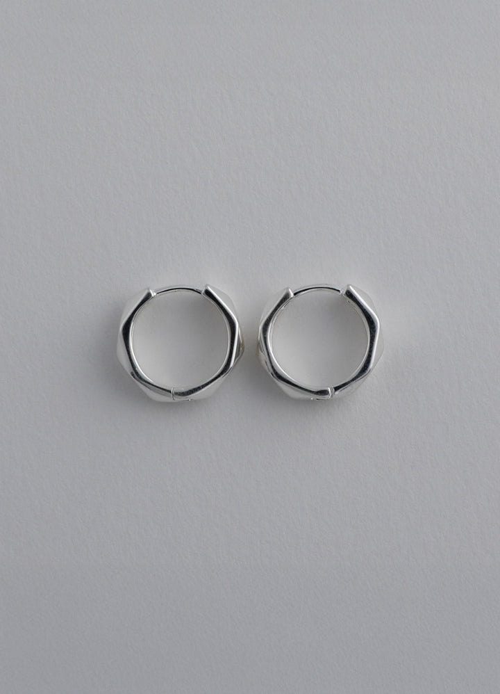ポリゴンフープピアス (シルバー925) Teilen