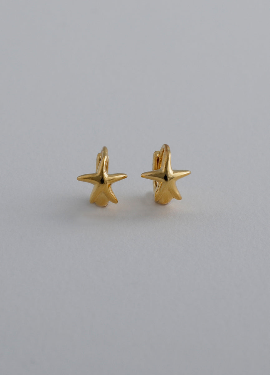 スターフープピアス (シルバー925/18KGP) Teilen