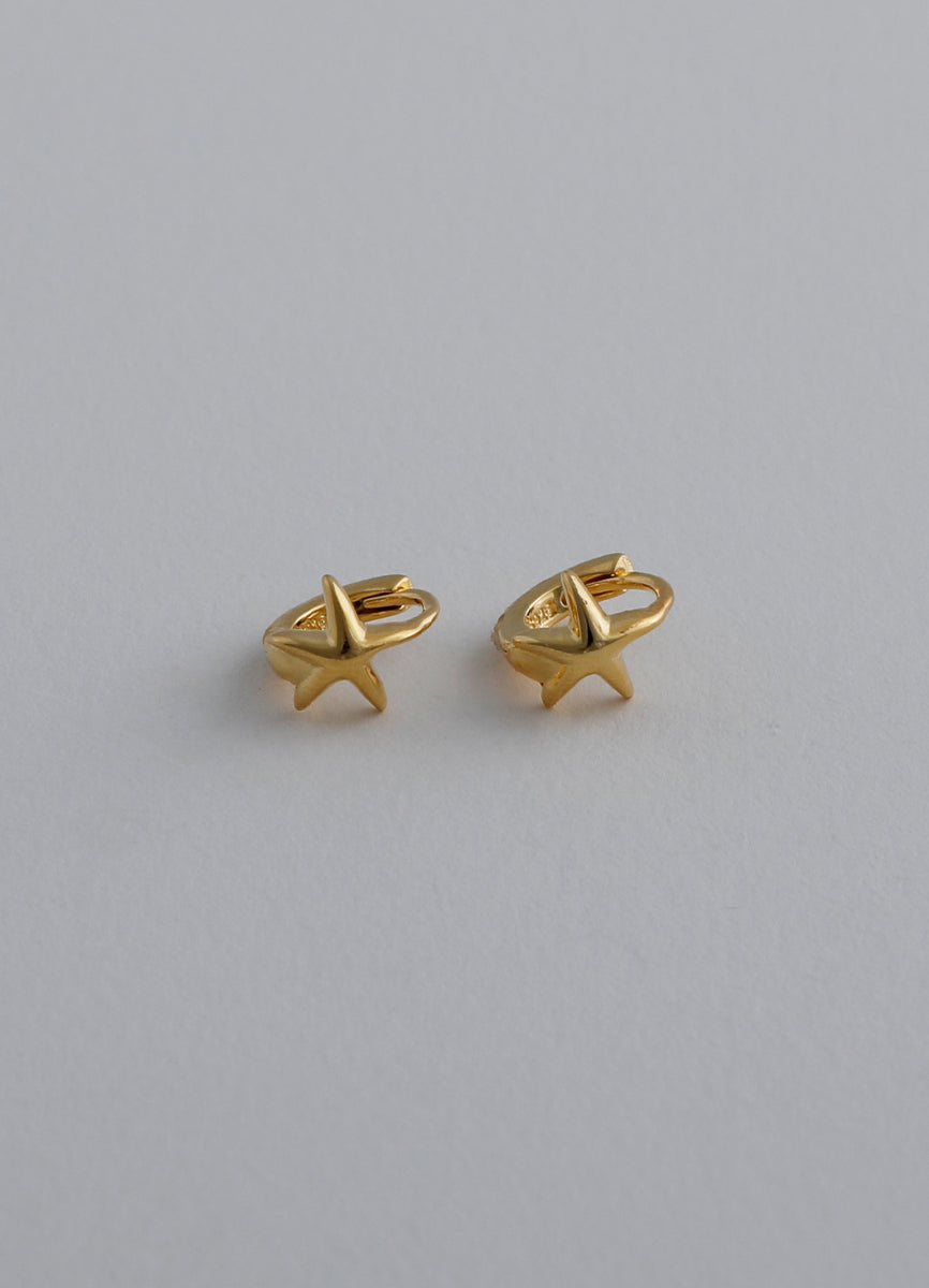 スターフープピアス (シルバー925/18KGP) Teilen