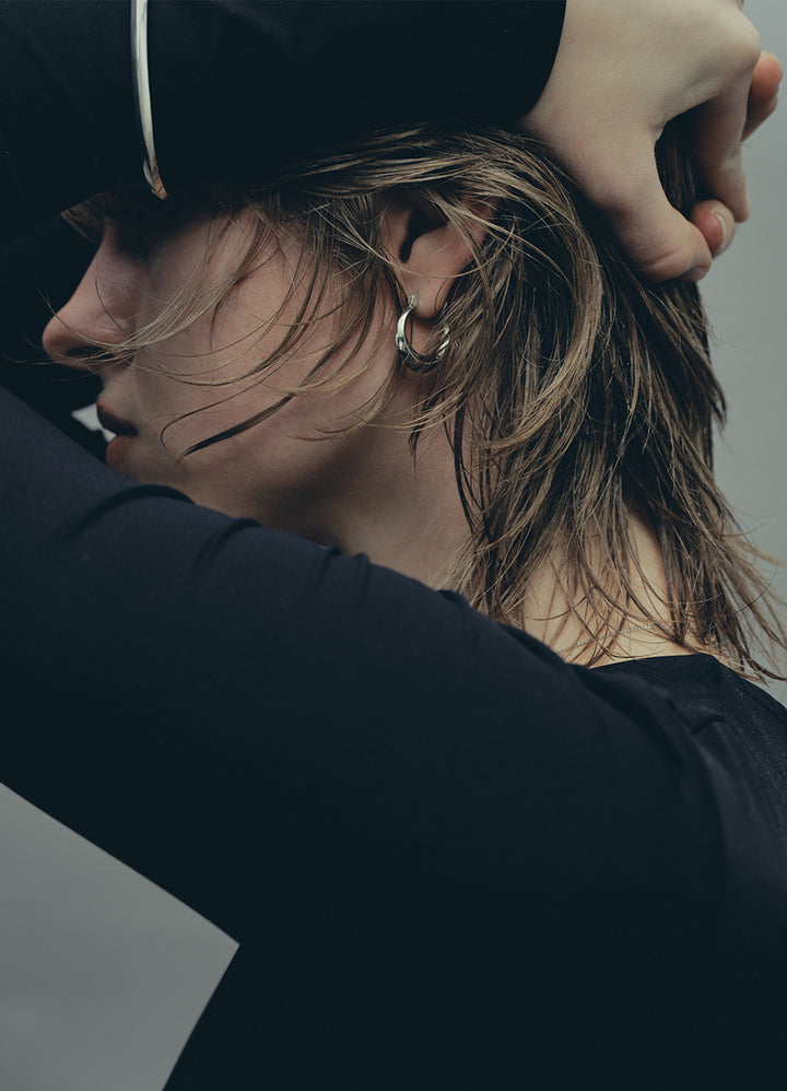 ムーンフープピアス (シルバー925) Huk