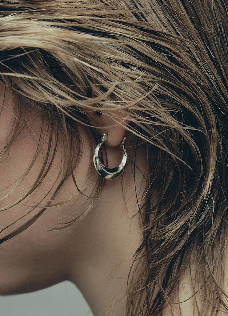 ムーンフープピアス (シルバー925) Huk