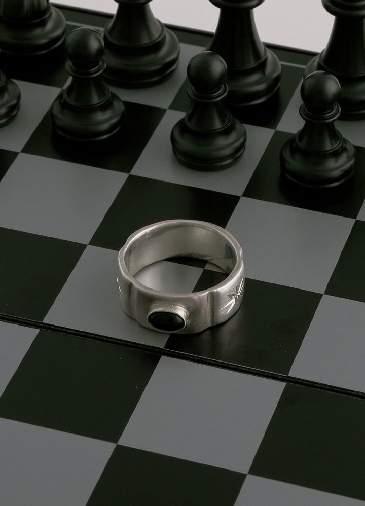 オニキスストーンリング (SV.BK) Huk