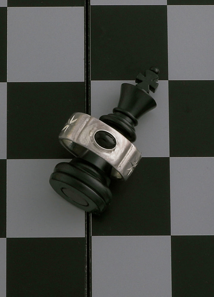 オニキスストーンリング (SV.BK) Huk