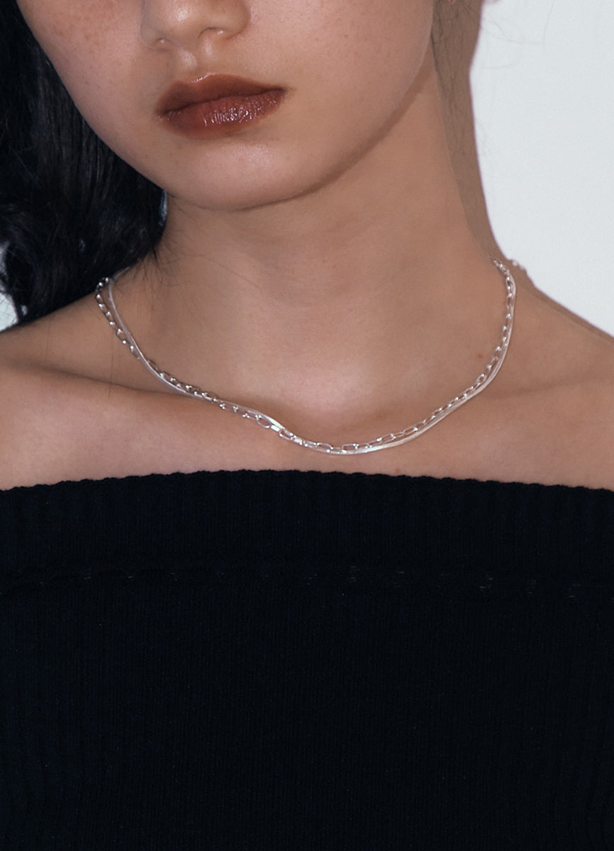 コネクションチェーンネックレス (SV) Huk
