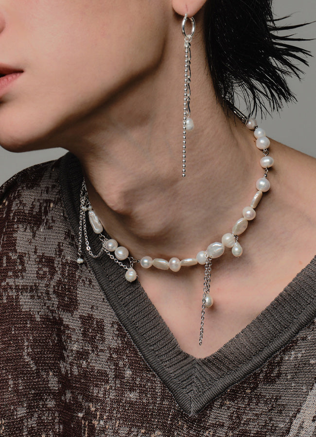パールのピアス (両耳） AYUS/アユス】Akoya pearl 7connet swing earrings P13/アコヤ