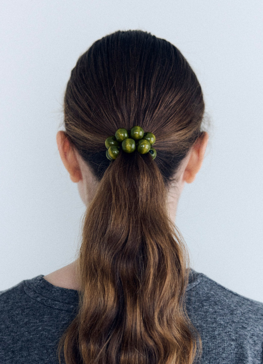 ウッドボールヘアゴム＆ブレスレット