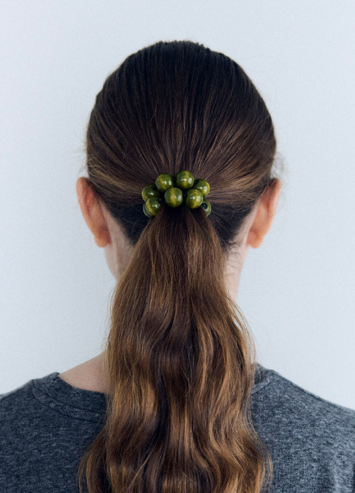 ウッドボールヘアゴム＆ブレスレット