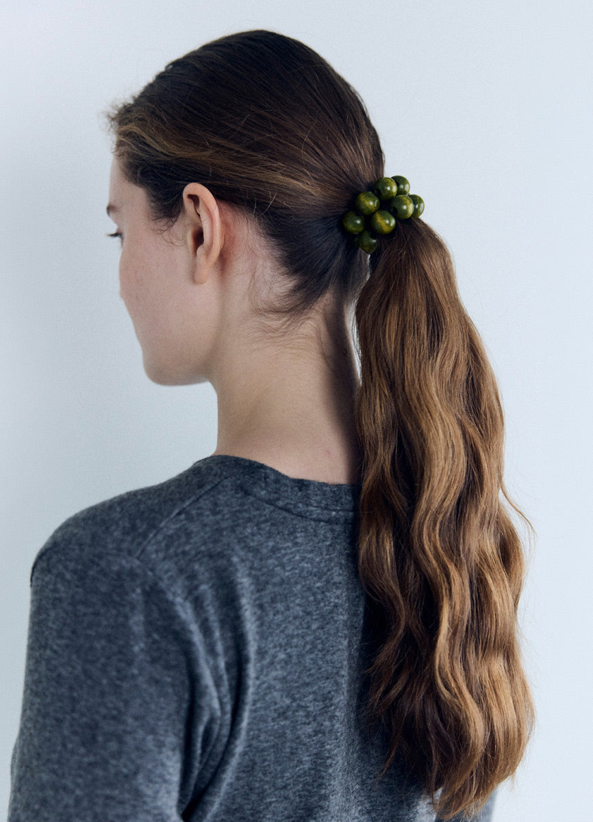 ウッドボールヘアゴム＆ブレスレット