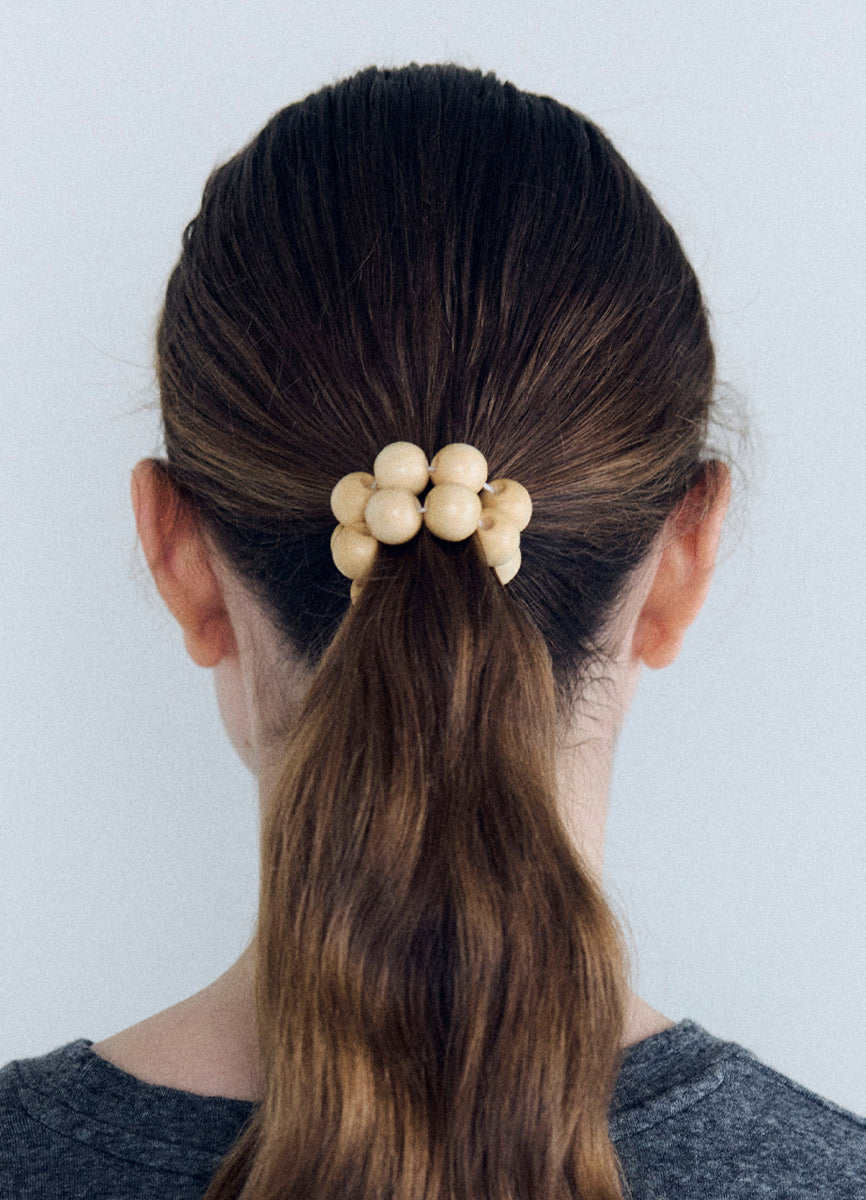 ウッドボールヘアゴム＆ブレスレット