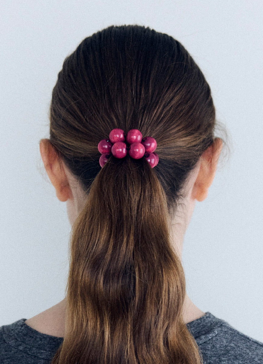 ウッドボールヘアゴム＆ブレスレット