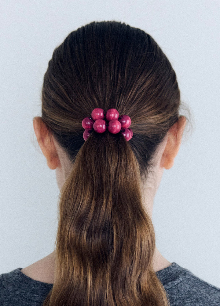 ウッドボールヘアゴム＆ブレスレット