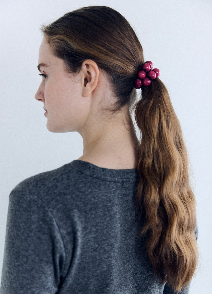 ウッドボールヘアゴム＆ブレスレット